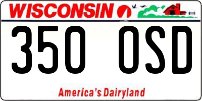 WI license plate 350OSD