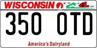 WI license plate 350OTD