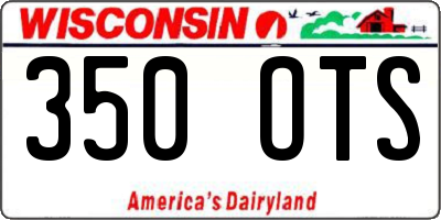 WI license plate 350OTS