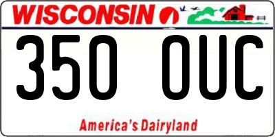 WI license plate 350OUC