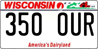 WI license plate 350OUR