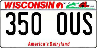 WI license plate 350OUS