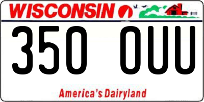 WI license plate 350OUU
