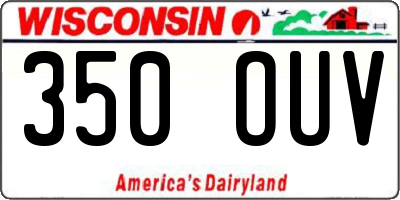 WI license plate 350OUV