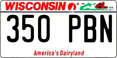 WI license plate 350PBN
