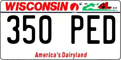 WI license plate 350PED