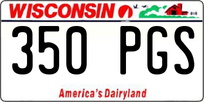 WI license plate 350PGS
