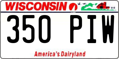 WI license plate 350PIW