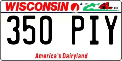 WI license plate 350PIY