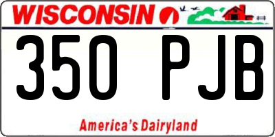WI license plate 350PJB