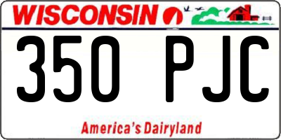 WI license plate 350PJC