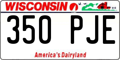 WI license plate 350PJE