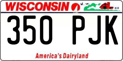 WI license plate 350PJK