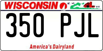 WI license plate 350PJL