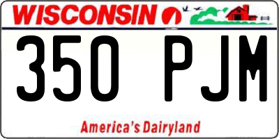 WI license plate 350PJM