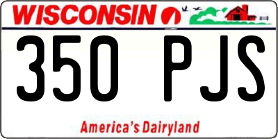 WI license plate 350PJS