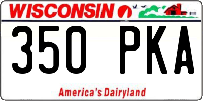 WI license plate 350PKA