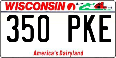 WI license plate 350PKE
