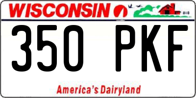 WI license plate 350PKF