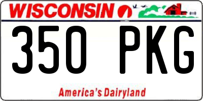 WI license plate 350PKG
