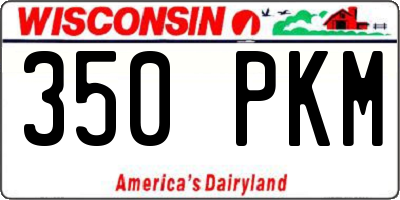 WI license plate 350PKM
