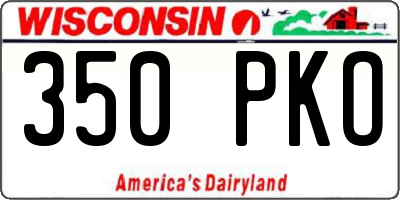 WI license plate 350PKO