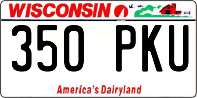 WI license plate 350PKU