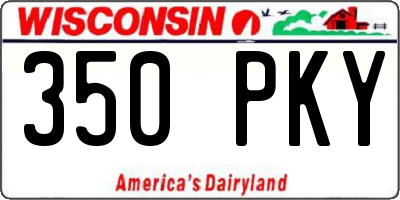 WI license plate 350PKY