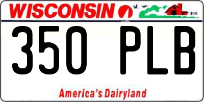WI license plate 350PLB