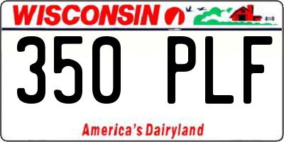 WI license plate 350PLF