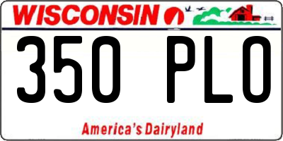 WI license plate 350PLO