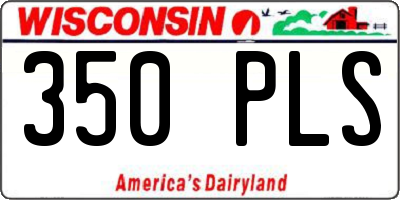 WI license plate 350PLS