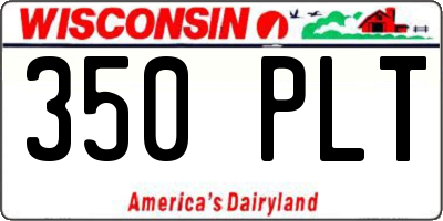 WI license plate 350PLT