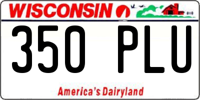 WI license plate 350PLU