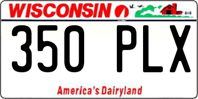 WI license plate 350PLX
