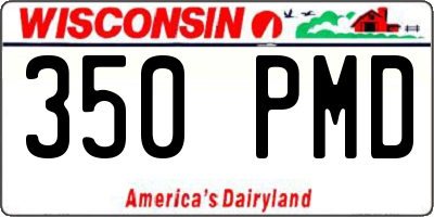 WI license plate 350PMD