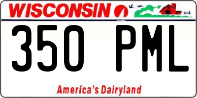 WI license plate 350PML