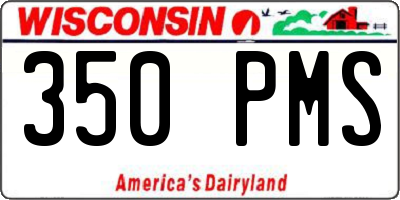 WI license plate 350PMS