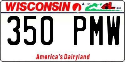 WI license plate 350PMW