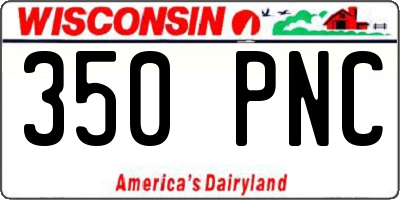 WI license plate 350PNC