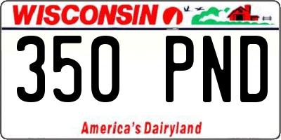 WI license plate 350PND