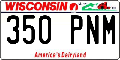 WI license plate 350PNM