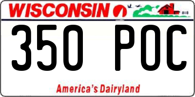 WI license plate 350POC