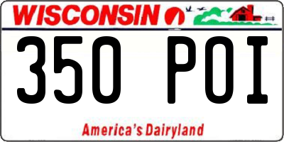 WI license plate 350POI