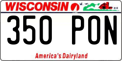 WI license plate 350PON