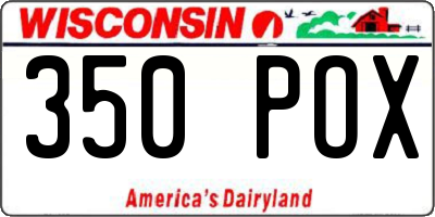 WI license plate 350POX