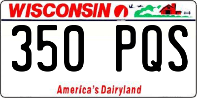 WI license plate 350PQS