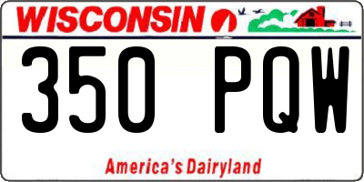 WI license plate 350PQW