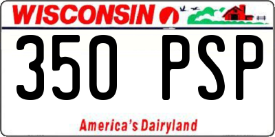 WI license plate 350PSP