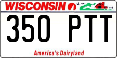 WI license plate 350PTT